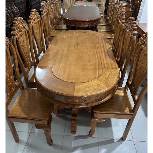 Bàn Ăn 8 Ghế ( Gõ )